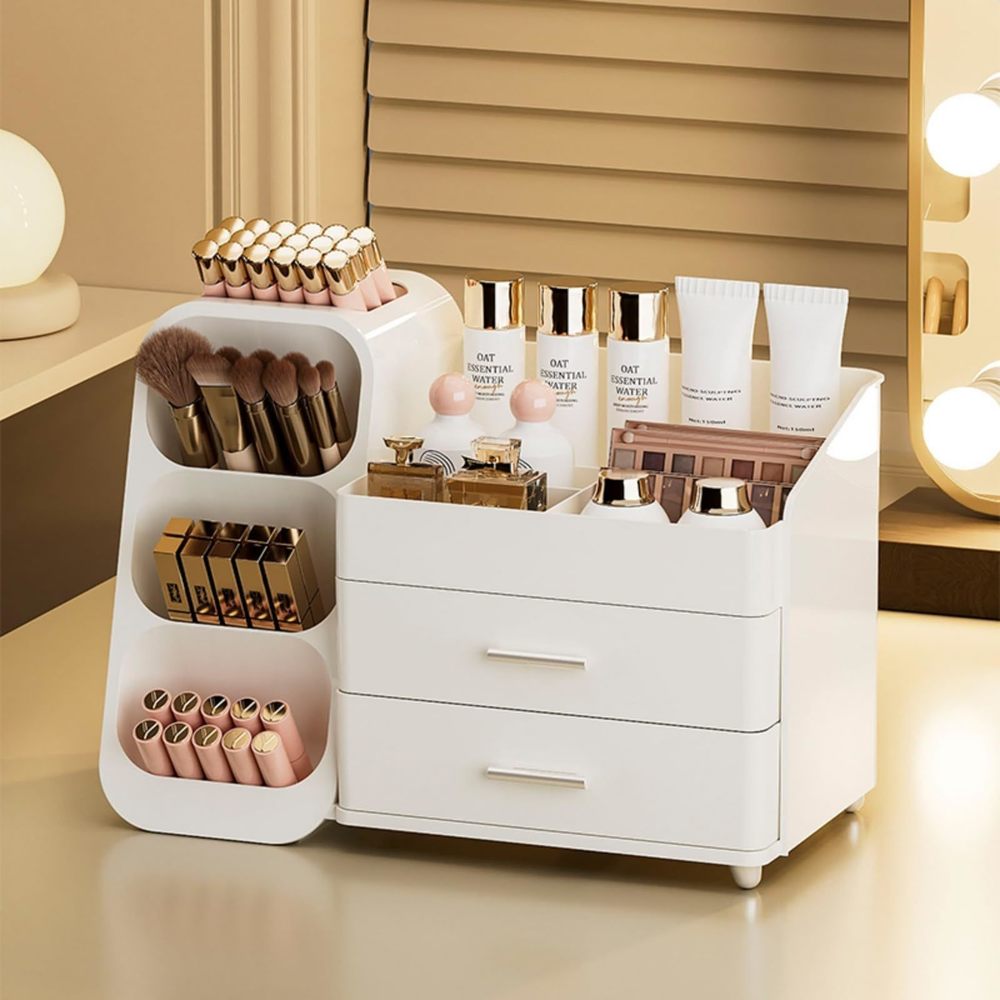 Makeup Organizer With Drawers For Vanity,spacious Cosmetic Display🦖